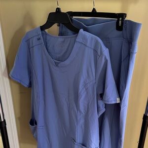 Cherokee Infinity Ceil Blue Scrub Top and Jogger Set